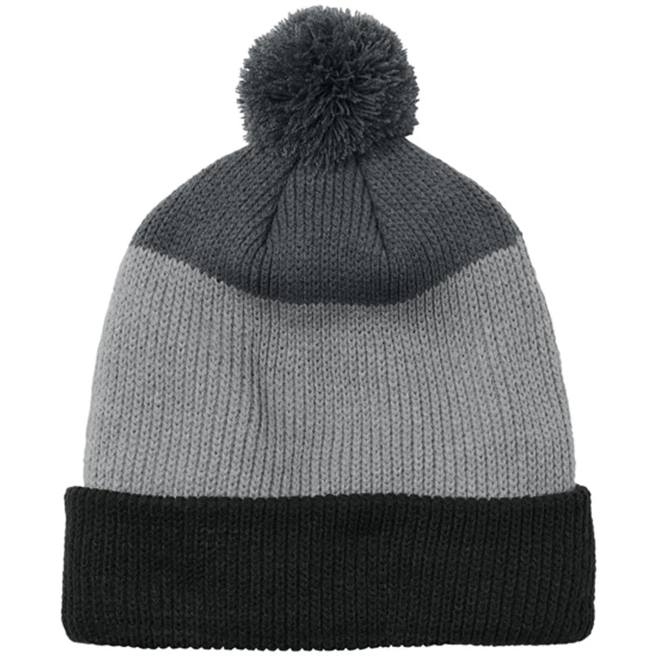 Port Authority Cozy Striped Pom Beanie
