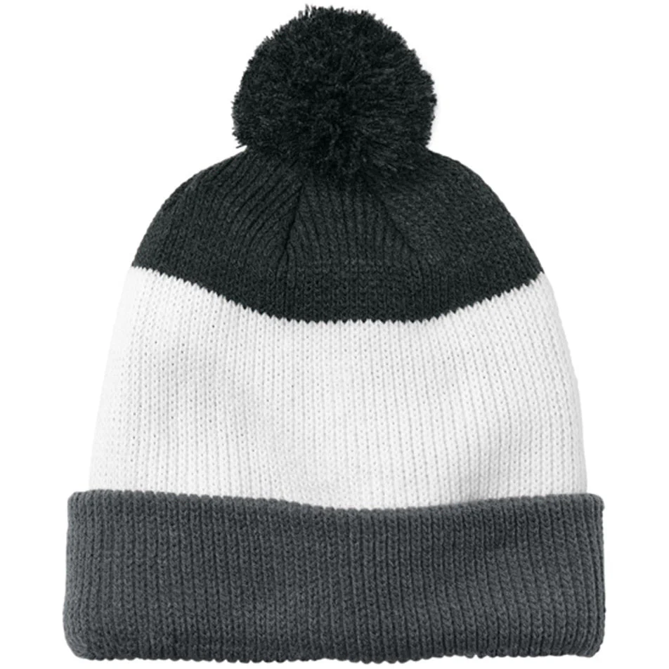 Port Authority Cozy Striped Pom Beanie - Image 3