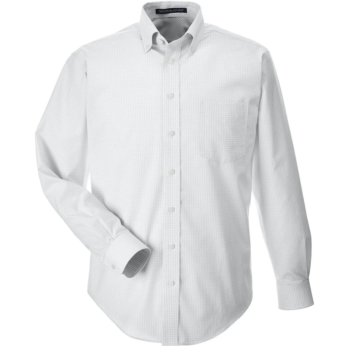 Devon & Jones Men's Crown Collection® Gingham Check Woven Dress Shirt - Image 2