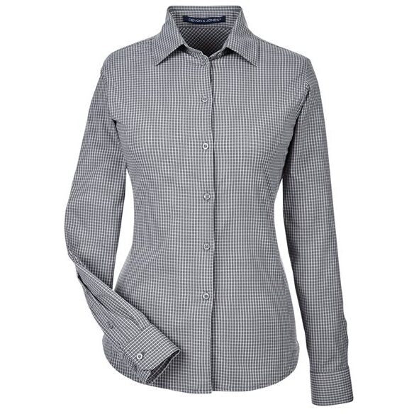 Devon & Jones CrownLux Performance™ Ladies' Tonal Mini Check Shirt