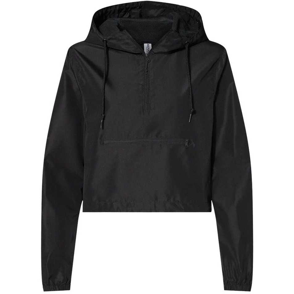 Women's Lightweight Quarter-Zip Pullover Crop Windbreaker - Image 3