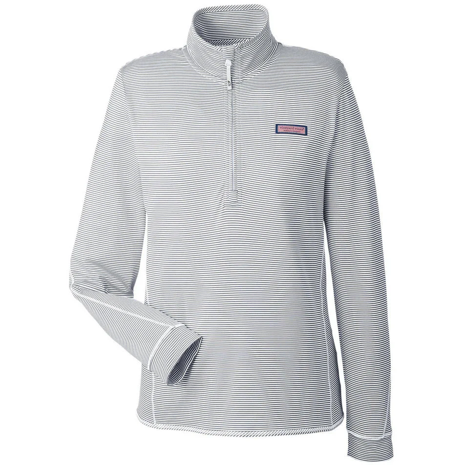 Vineyard Vines Ladies' Microstripe Sankaty Half-Zip Pullover