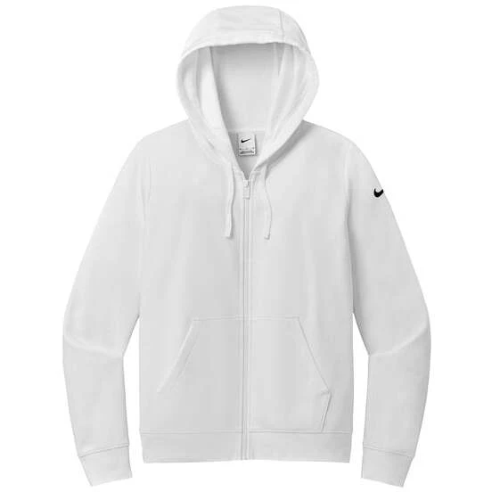 Nike Ladies Club Fleece Sleeve Swoosh Full-Zip Hoodie - Image 4
