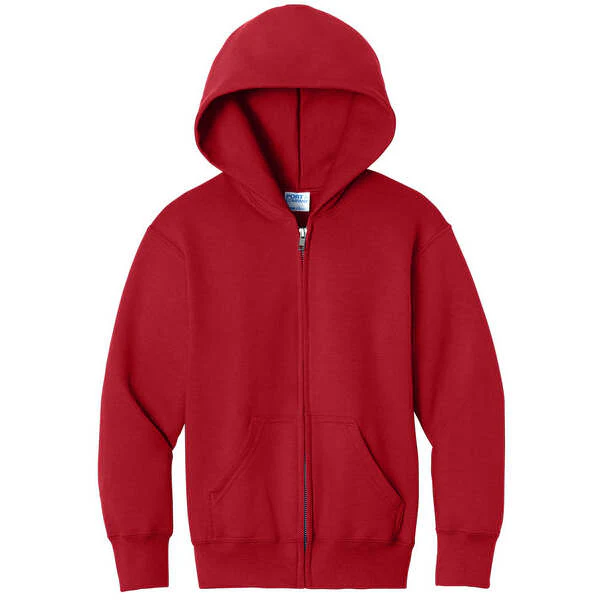 Port & Company® - Youth Core Fleece Full-Zip Hooded Sweatshirt - Image 3